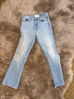 MOTHER: hustler ankle  Blue Women's Straight-Leg Jeans